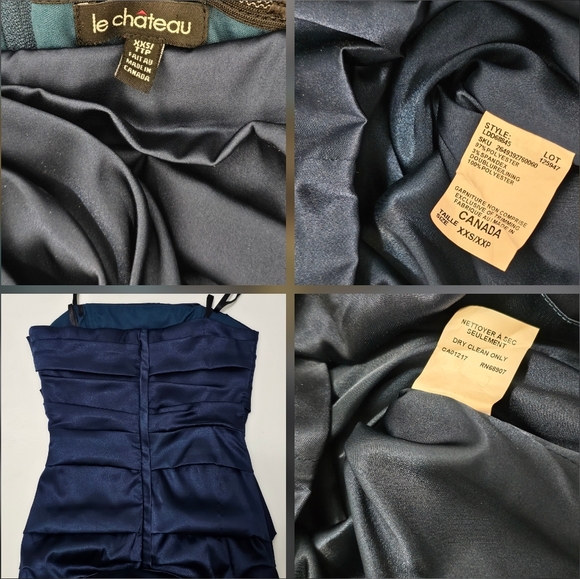 🇨🇦 Le Chateau Strapless Turquoise Satin Dress - Picture 11 of 16